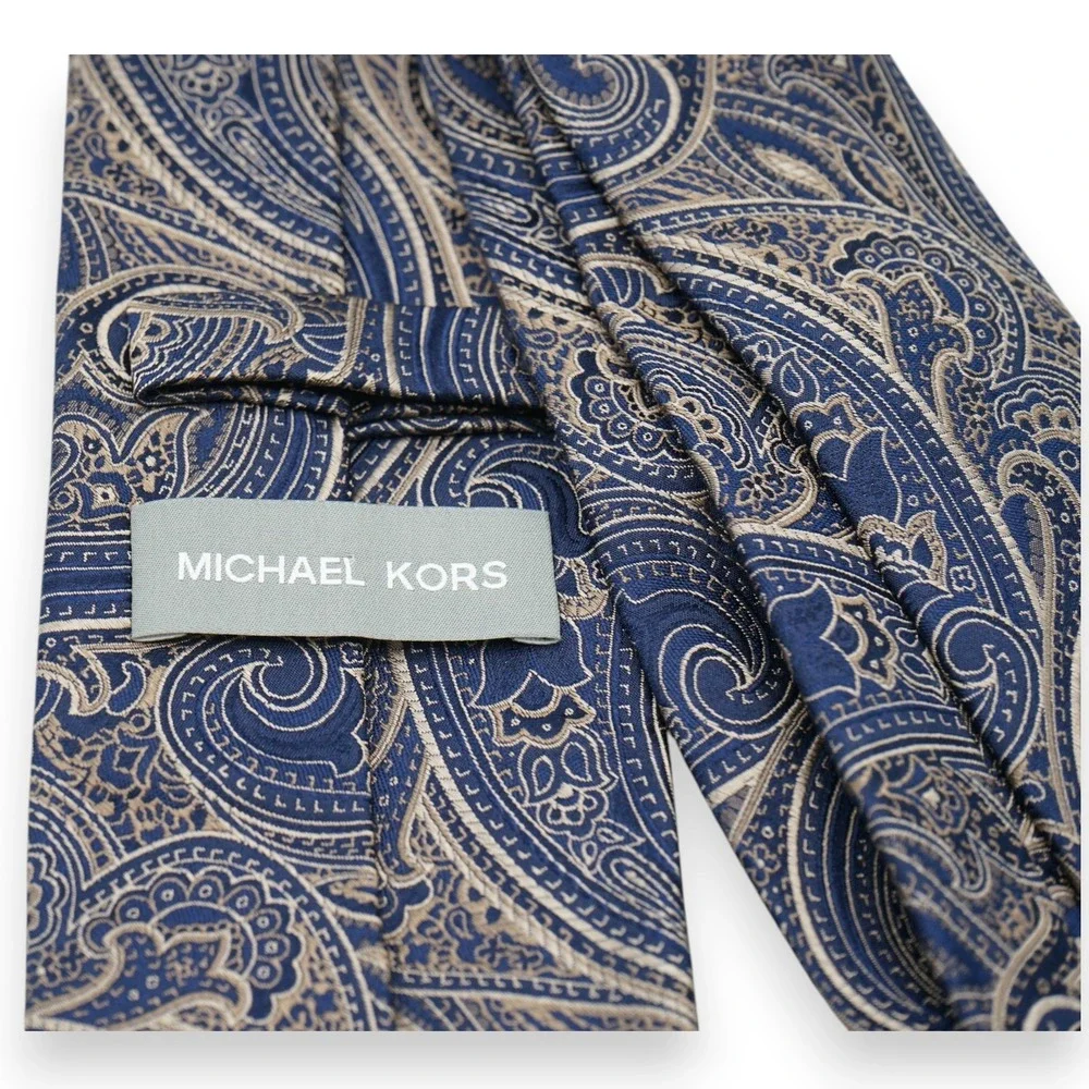 Michael Kors Blue Paisley Tie 100% Silk 58